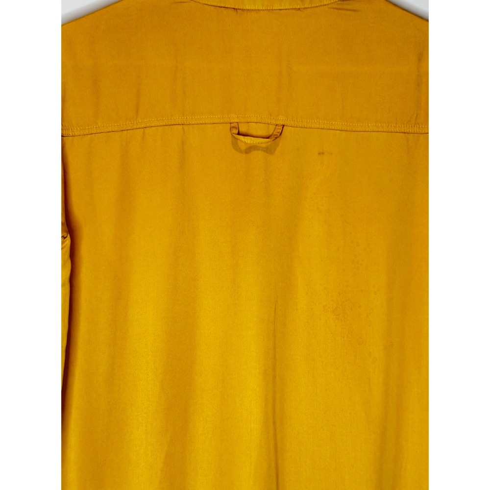 Zara Mustard Yellow Button Down Mini Dress Tiered Ruffle Long Sleeve Womens M - Picture 3 of 9